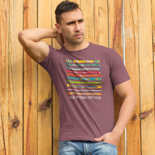 En Tri-matière T-shirt graphique avec message personnalisé et ski