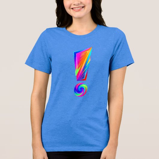 En Tri-matière T-shirt graphique avec point d'exclamation devant (Recto)