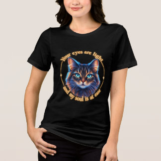 En Tri-matière T-Shirt Graphique Chat Néon