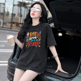 En Tri-matière T-shirt graphique de la saison effrayante et funky