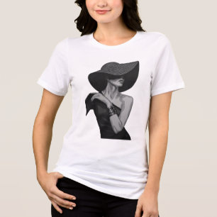 En Tri-matière T-Shirt Graphique Élégante Dame   Mode 