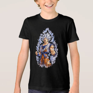 En Tri-matière T-Shirt Graphique Guerrier Inspiré d'Anime – Noir