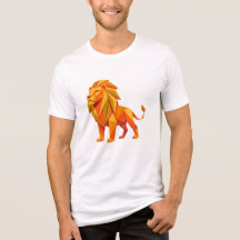 T-shirt graphique lion géométrique origami moderne