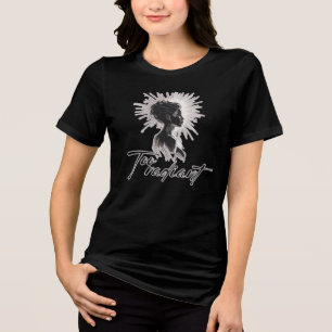 En Tri-matière T-shirt graphique pour femmes autonomes