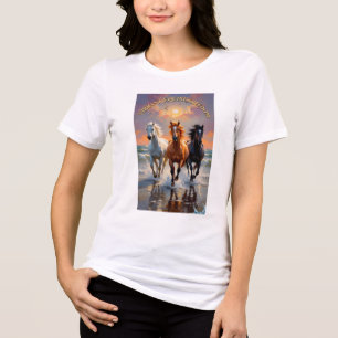 En Tri-matière T-shirt graphique pour femmes "Chevaux au galop" A