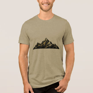 En Tri-matière T-Shirt Graphique Silhouette de Montagne Minimalis