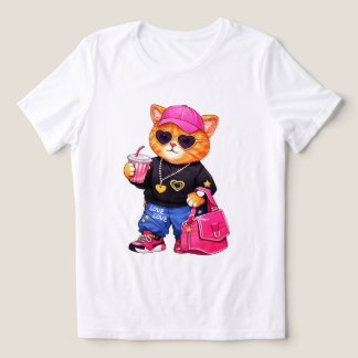 En Tri-matière T-shirt graphique tendance et mignon pour femmes a