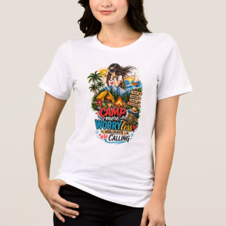 En Tri-matière T-Shirt Graphique Vacances Camping