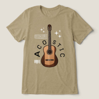 En Tri-matière T-Shirt Guitare Acoustique Esthétique