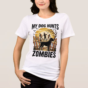 En Tri-matière T-shirt Halloween vintage de chien de chasse aux z