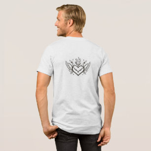 En Tri-matière T-shirt Heart Design inspiré du tatouage