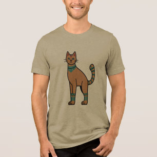 En Tri-matière T-Shirt Illustration de Chat de Style Égyptien