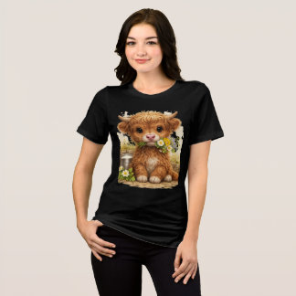 En Tri-matière T-shirt joli vache des Highlands Cadeau d'animal K