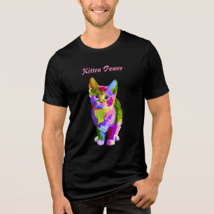 En Tri-matière t-shirt kitten power