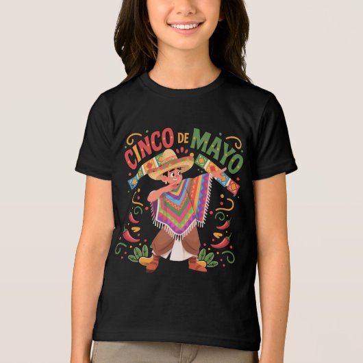 En Tri-matière T-shirt mexicain Dabbing Poncho Cinco de Mayo (Recto)