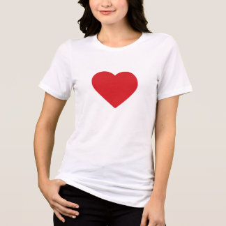 En Tri-matière T-shirt minimaliste Cœur Mignon Amour – Simple