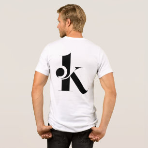 En Tri-matière T-shirt moderne minimaliste avec la lettre K Élé