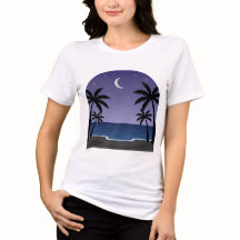 T-Shirt Night Beach – Lune sur les Vagues