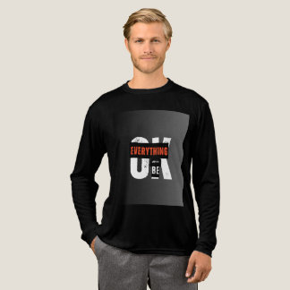 En Tri-matière T-Shirt noir à manches longues avec «Tout va bien»