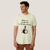 En Tri-matière T-shirt noir de base imprimé graphique (Devant entier)