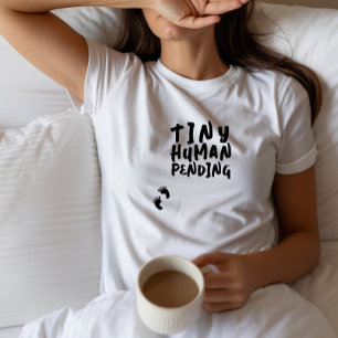 En Tri-matière T-Shirt noir empreinte humoristique de grossesse