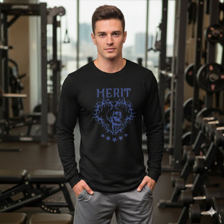 En Tri-matière T-Shirt noir graphique crâne gothique MERIT