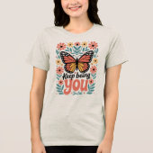 En Tri-matière T-shirt papillon - Floral rétro (Recto)