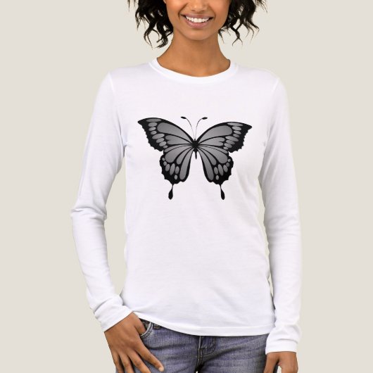 En Tri-matière T-Shirt Papillon Gris - (Recto)