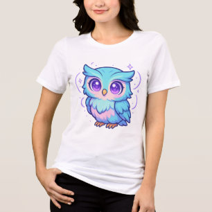 En Tri-matière T-shirt Pastel de Cute Kawaii Owl