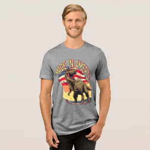 En Tri-matière T-shirt patriotique au T-Rex de dessin animé