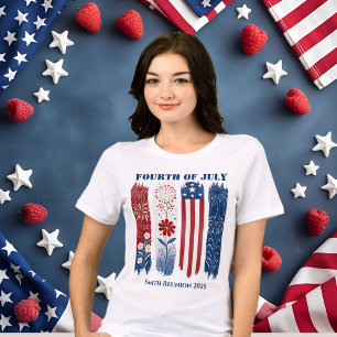 En Tri-matière T-shirt patriotique, drapeau américain, Réunion