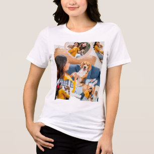En Tri-matière T-Shirt personnalisé avec collage de photos de chi