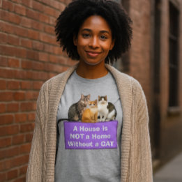 En Tri-matière T-shirt personnalisé Happy Home / Amateur de chats