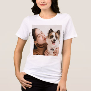 En Tri-matière T-Shirt Photo de Chien Personnalisé