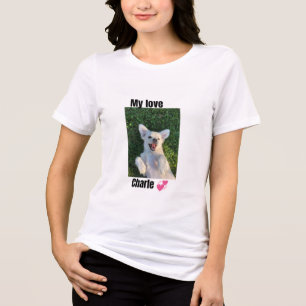 En Tri-matière T-Shirt Photo de Chien Personnalisé - Nom de l'ani