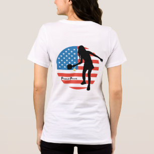 En Tri-matière T-shirt Pickleball féminin patriotique par Pickle 