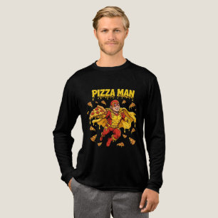 En Tri-matière T-Shirt Pizza Man Super-héros Drôle Amateur de Piz