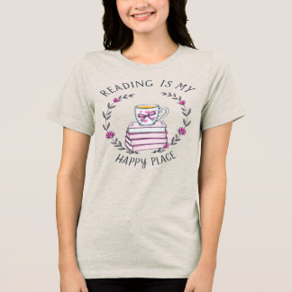 En Tri-matière T-shirt pour amoureux de livres 'La lecture est mo