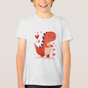 En Tri-matière T-shirt pour enfants avec dinosaure mignon et amou