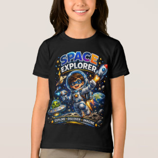 En Tri-matière T-shirt pour enfants sur l'espace | Explorateur de