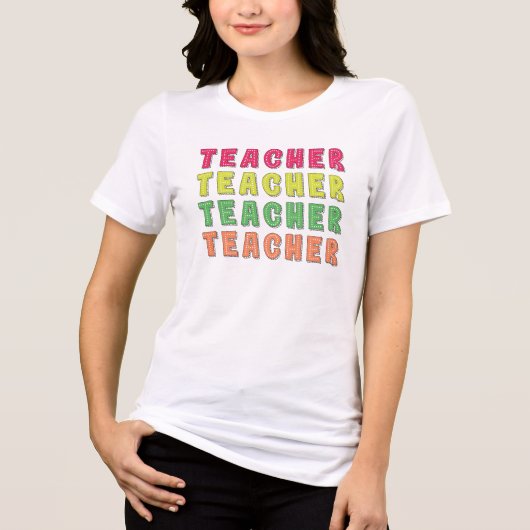 En Tri-matière T-shirt pour enseignant (Recto)