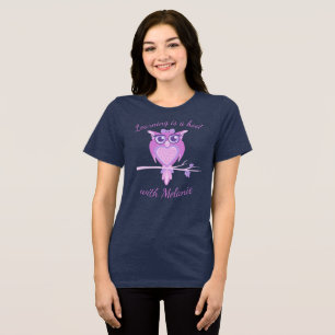 En Tri-matière T-shirt pour enseignants avec graphique de hibou f
