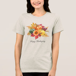 En Tri-matière T-shirt pour femme à motif citrouille de Thanksgiv