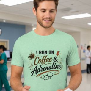 En Tri-matière T-shirt pour infirmier homme « Je fonctionne au ca