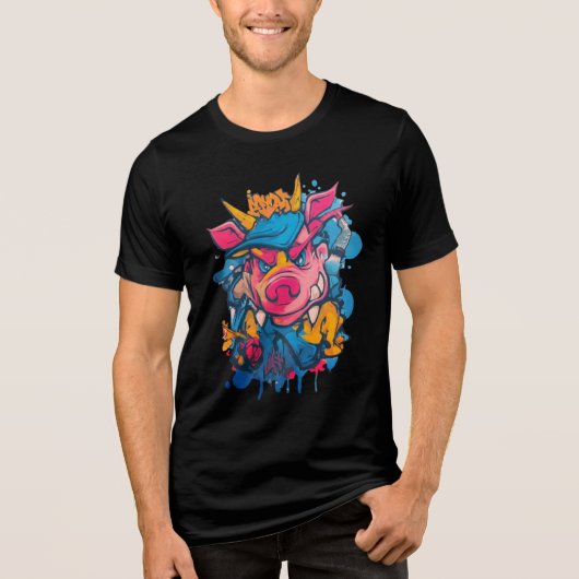 En Tri-matière T-Shirt Rebellion78 Cochon (Recto)