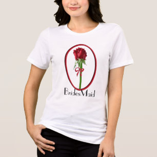 En Tri-matière T-shirt Red Roses BridesMaid