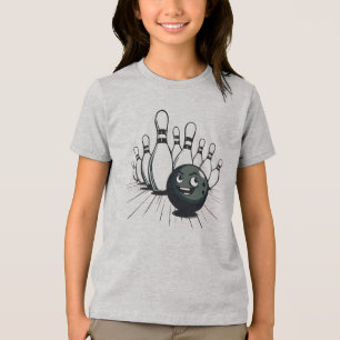 En Tri-matière T-Shirt Retro Bowling - Grève Vintage