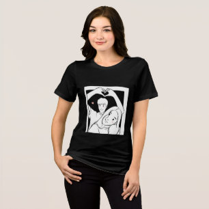 En Tri-matière T-Shirt Romantique Couple Illustration - Joli Amou