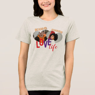 En Tri-matière T-shirt romantique 'King & Queen Love Life' pour f