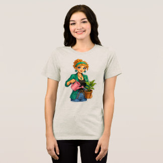 En Tri-matière T-Shirt Rosie Max Cartoon Girl – Jolie Orange Bouc